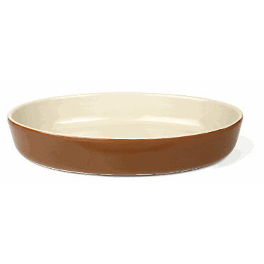 Form oval 26X18cm brunbeige stengods