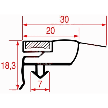 Pakning dr kjleskap ILSA / Snap in Gasket