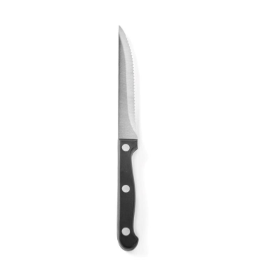 Biffkniv 215mm sort skaft 6 pakk/ Steak knife